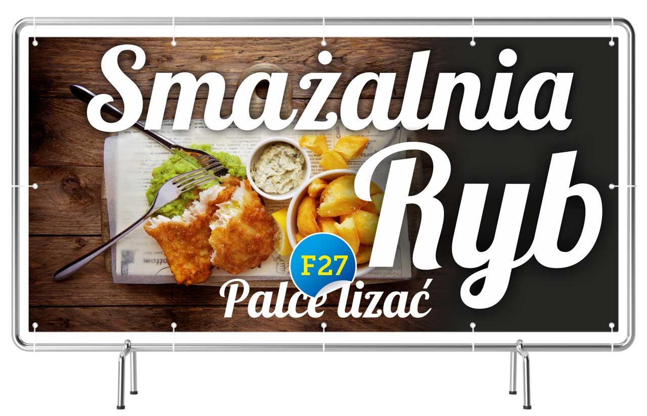 

Baner reklamowy 3x1m Smażalnia Ryb Szyld Reklama