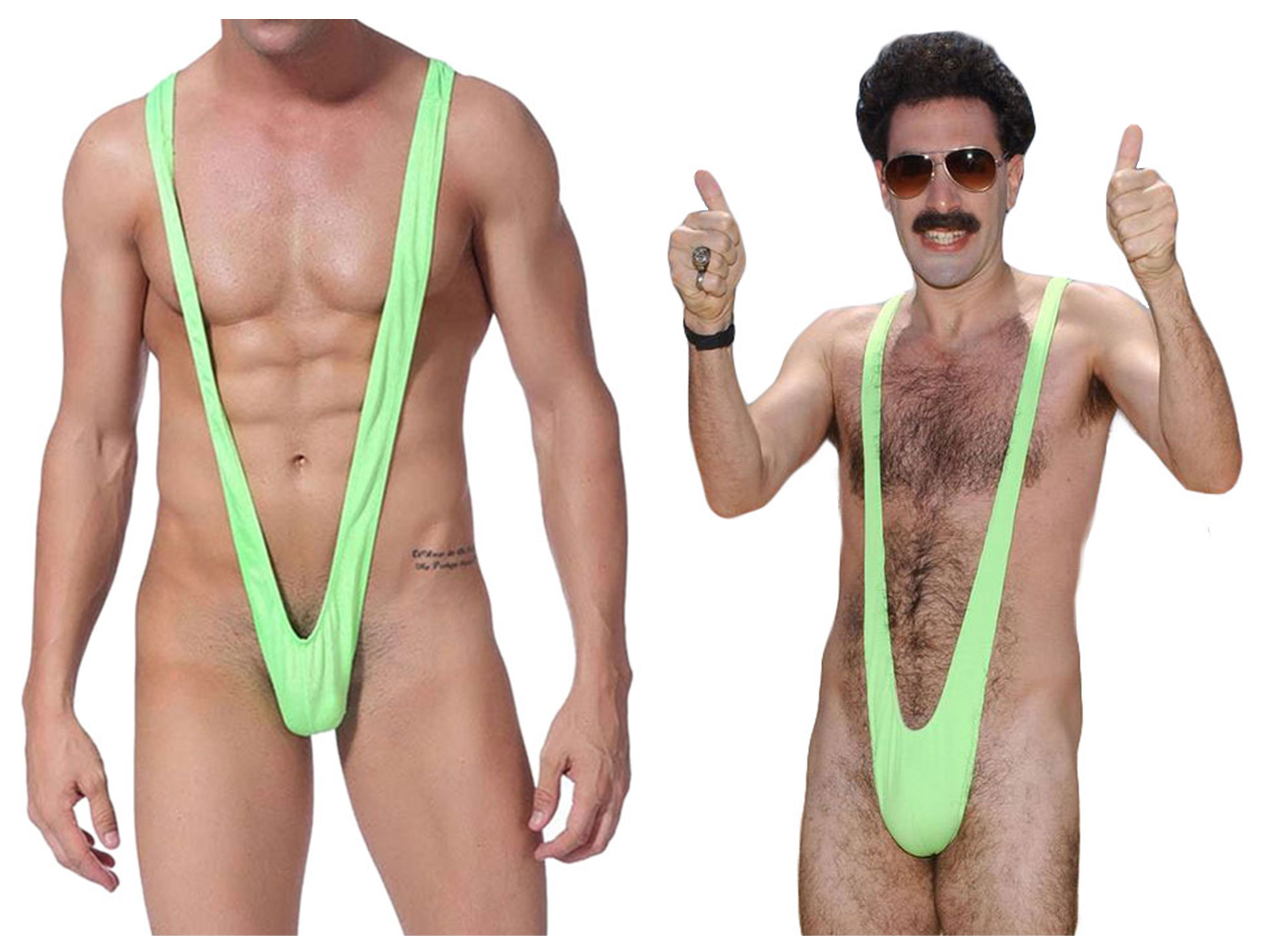 Mankini przebranie Borat kąpielowy neonowy P1142.