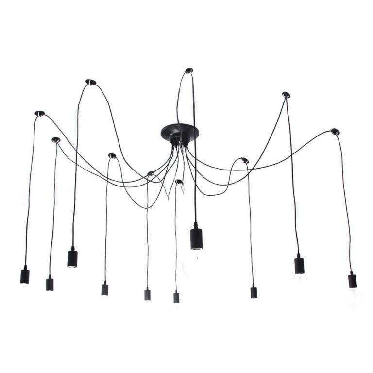 

Lampa Loft Żyrandol Czarny Pająk 8 Ramion Nordic