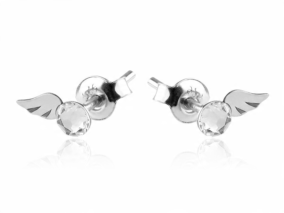 

Kolczyki Wings Skrzydła Z Kr. Swarovski Srebro 925