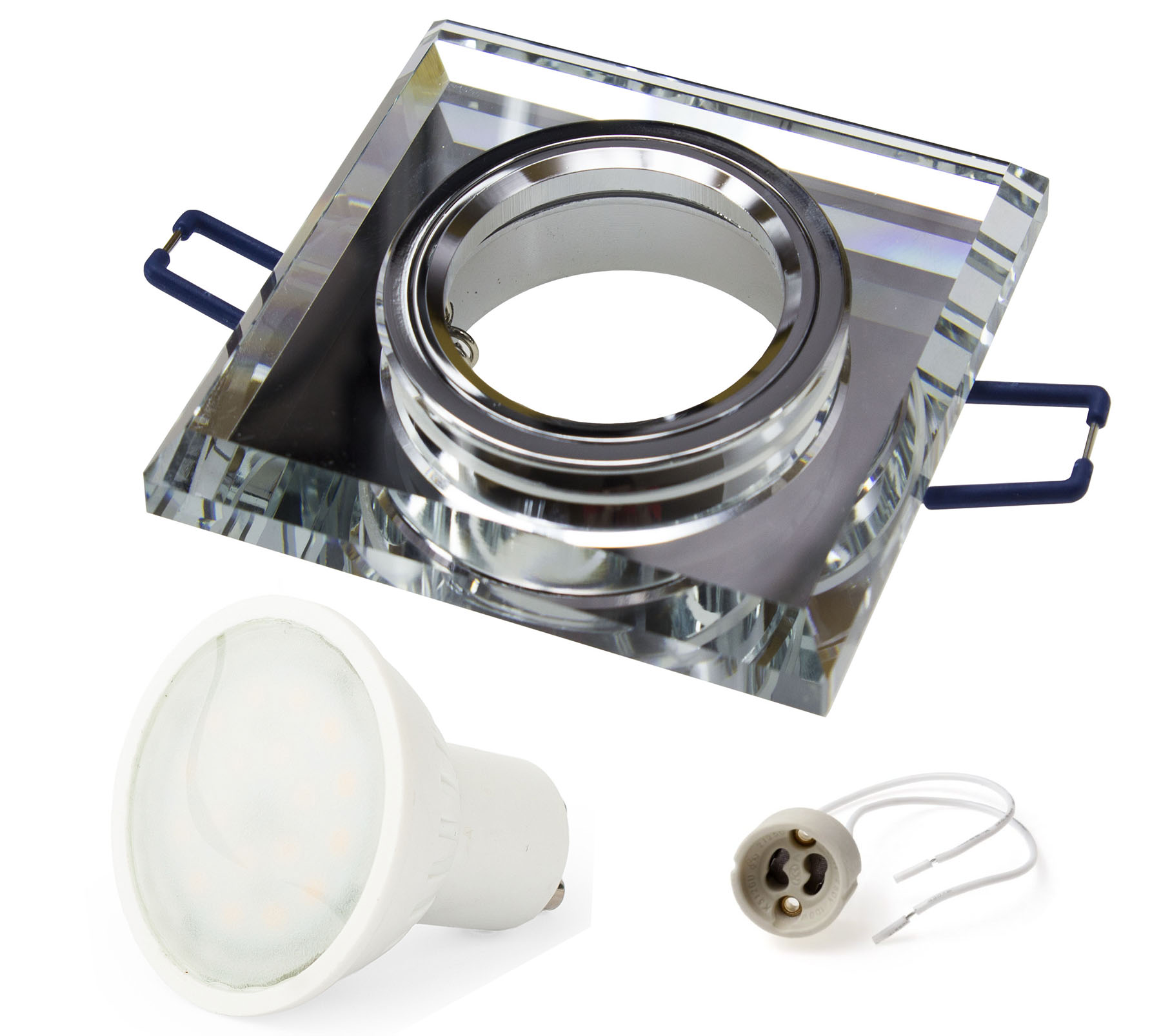 

Zestaw Oprawa halogenowa szklana Kw + Led GU10 5W