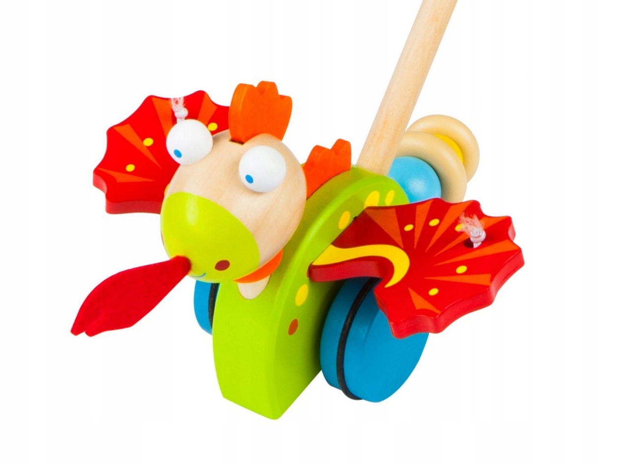 Pchanka Drewniana Zabawka Do Pchania Na Kiju Smok 7422937150 Pchanka Drewniana Zabawka Do Pchania Na Kiju Smok 7422937150