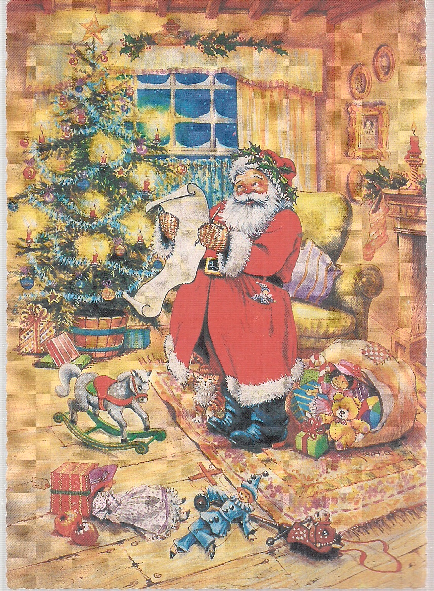 Pocztówka Mikołaj I Zabawki święta Pocztówka Mikołaj I Zabawki święta