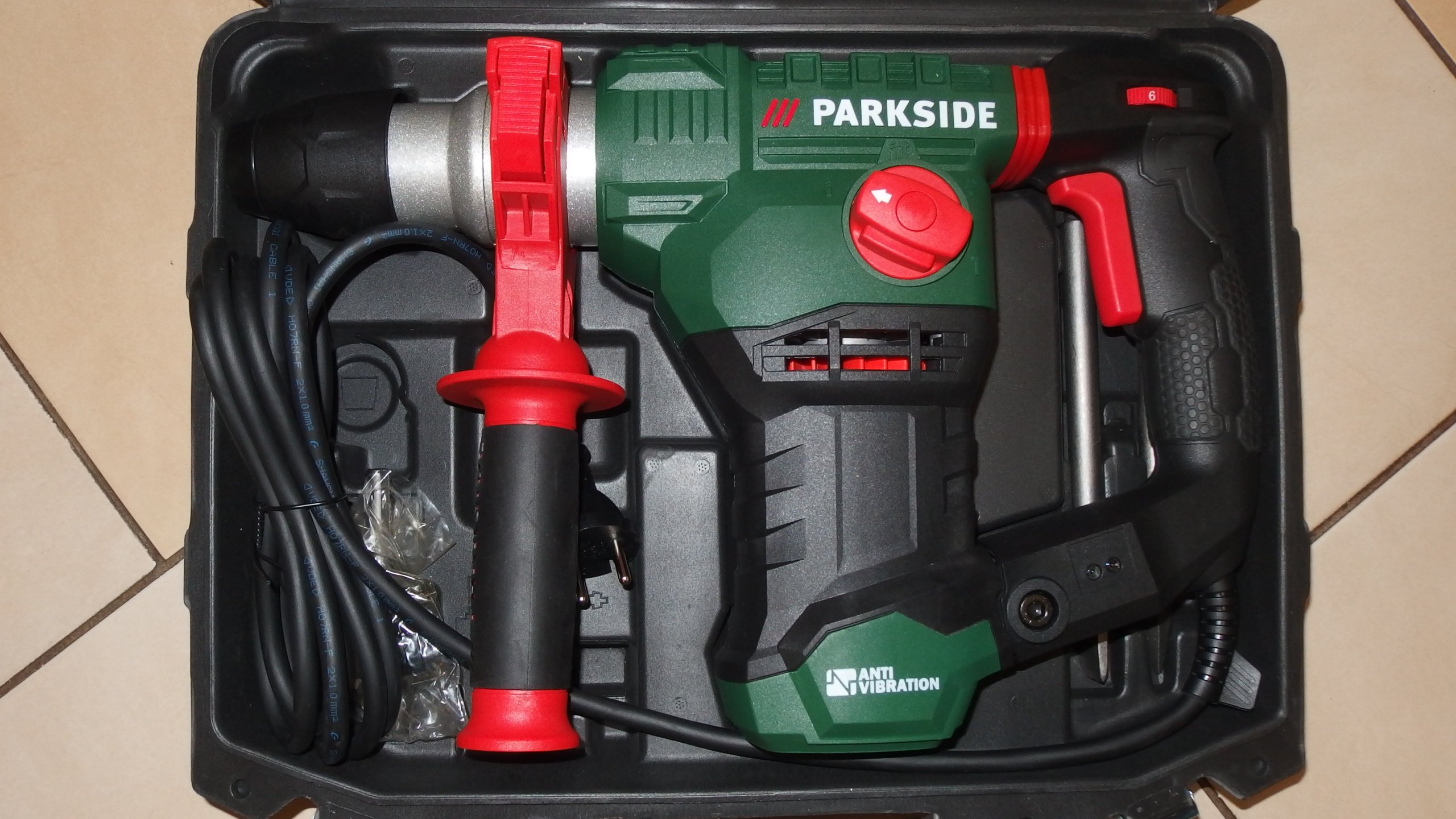 Parkside młotowiertarka 1500W SDS+ 5J gw. 33 mies 7113177444