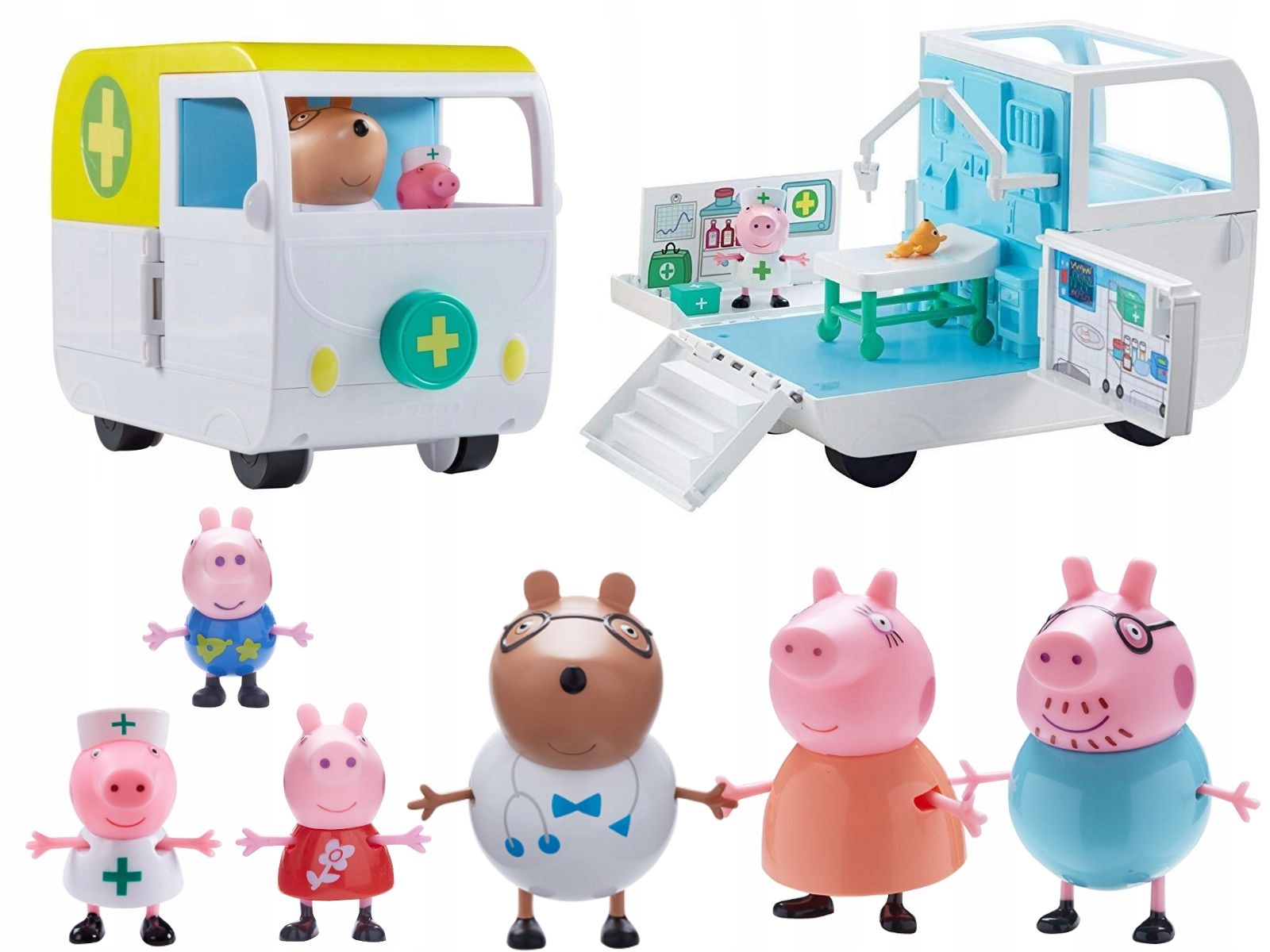 6 Figurek Ambulans świnka Peppa Pepa Zabawki 7715990900