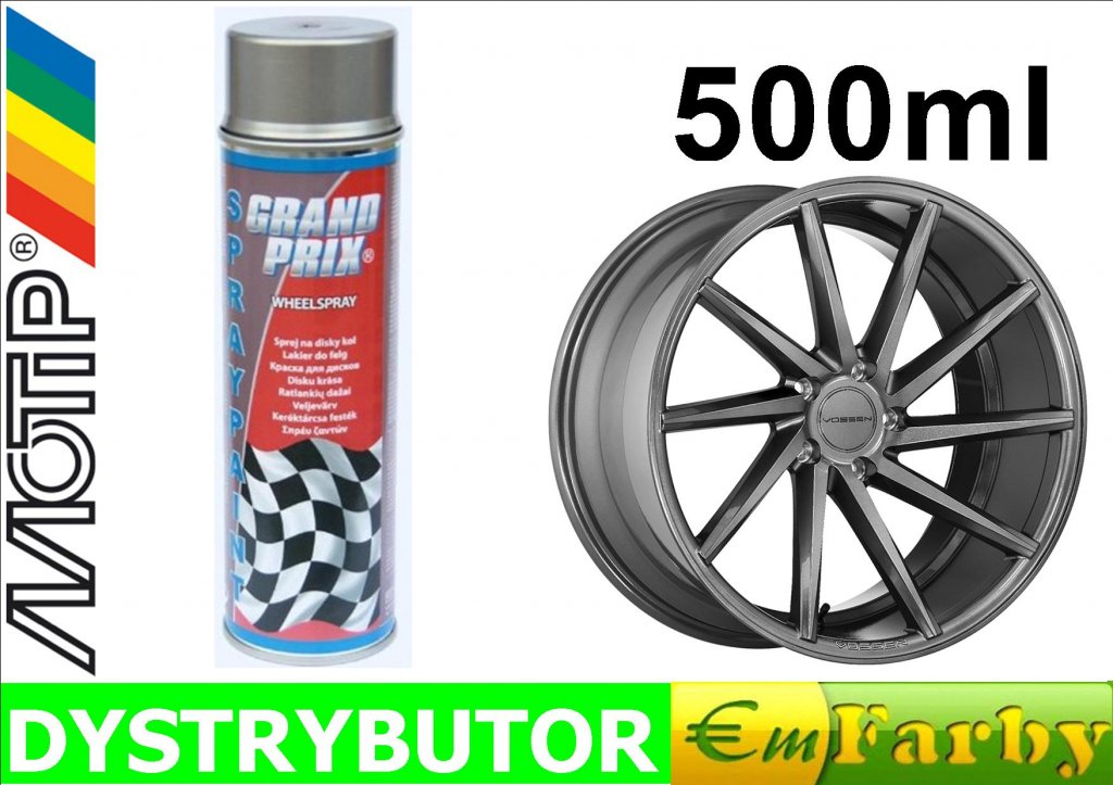 Motip GRAND PRIX LAKIER FARBA SPRAY FELG GRAFITOWY - 6219078913