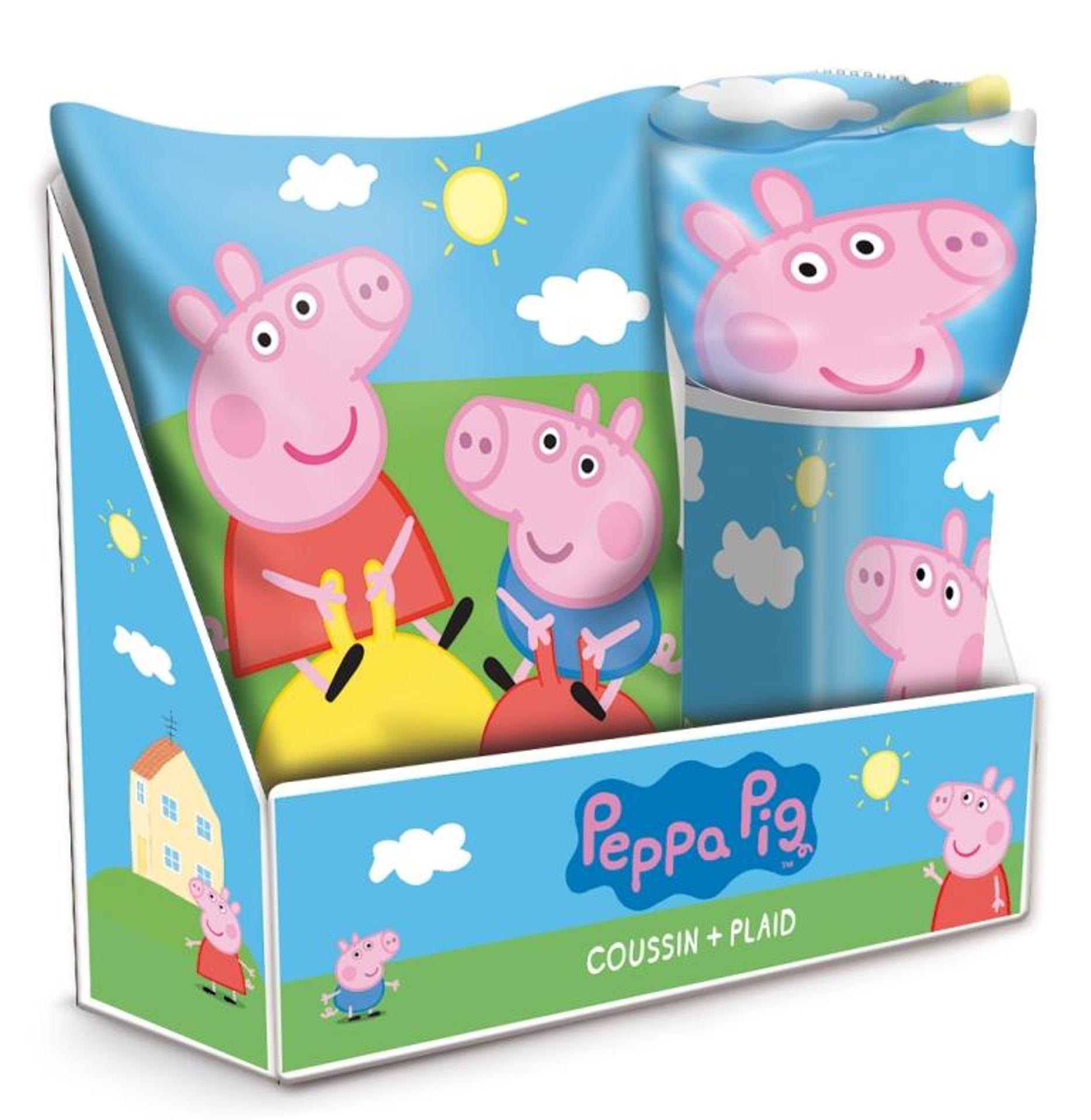 świnka Peppa George Zestaw Koc Kocyk Poduszka 7341729560