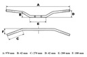 Руль 1 cal 25,4mm черная сталь yamaha xvs 650 1300 triumph thunderbird7, запчасти недорого