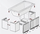 фото mini №7, Trough riho doppio 180x130 right+support+ legs+ siphon