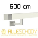 фото mini №1, Handrail wall-mounted wooden 40x40 600cm white inox