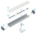 фото mini №14, Profile led backlight topper phosphors aluminum green 1 m