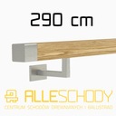 фото mini №1, Handrail wall-mounted wooden 40x40 290cm oak color