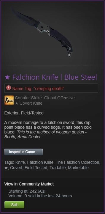 Falchion Knife | Blue Steel (Field Tested)