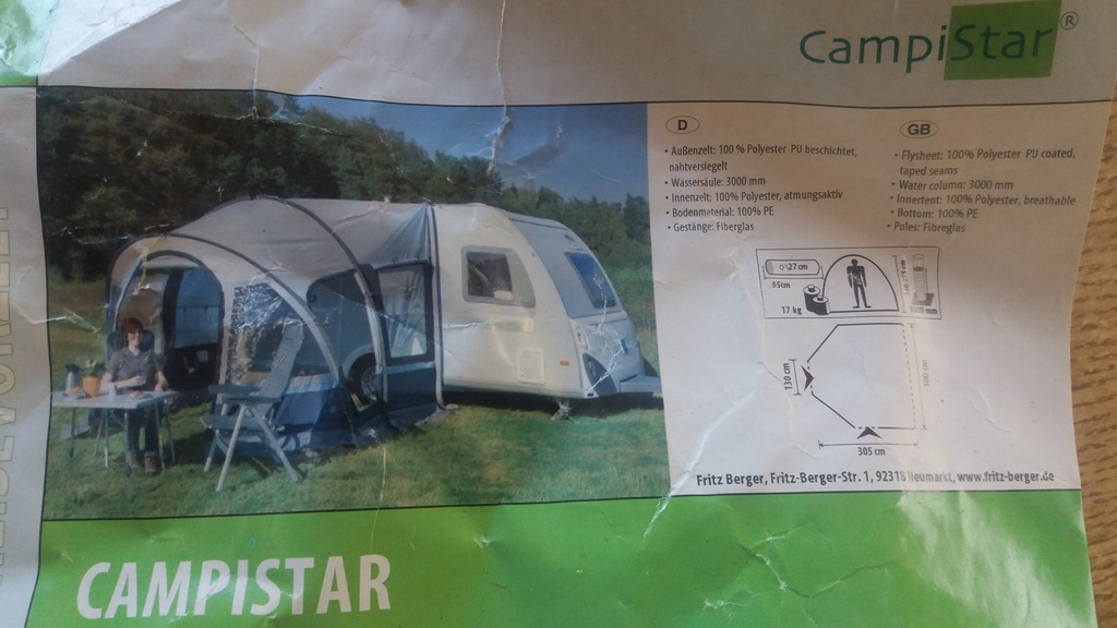 namiot do przyczepy campingowe campistar .Camper