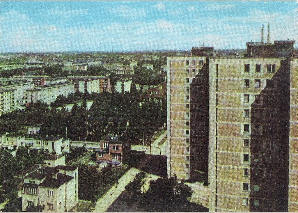 pocztówka ŁÓDŹ Panorama z lotu ptaka RUCH 66