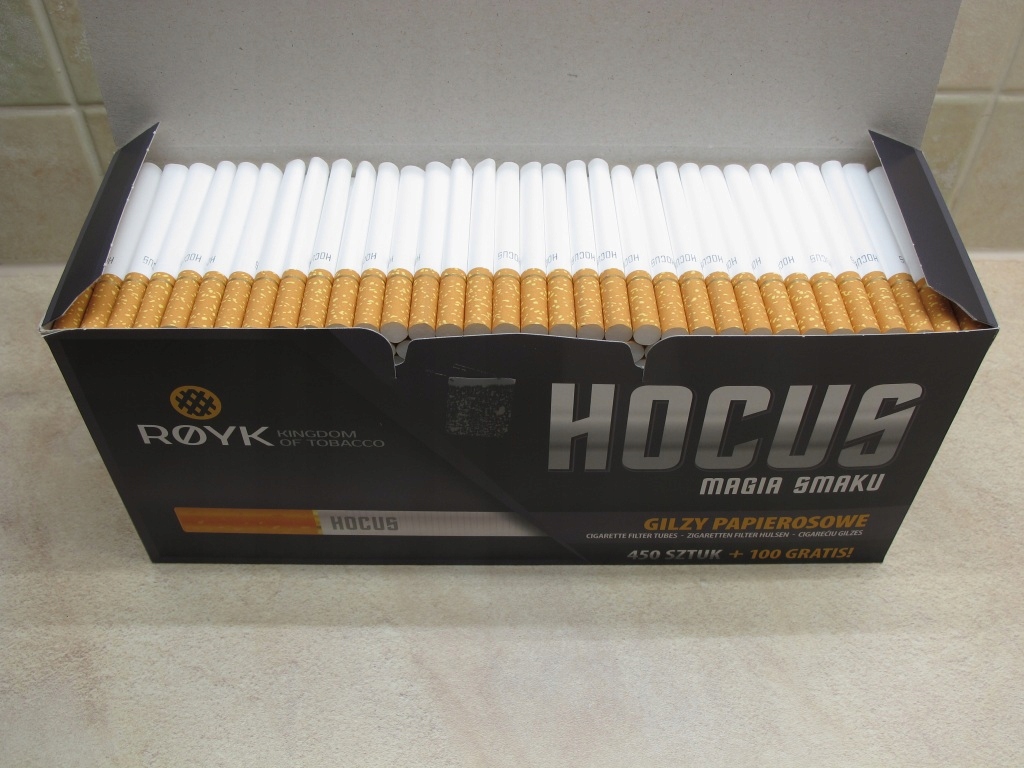 Glizy papierosowe Hocus 15 kartonów 8250 szt.