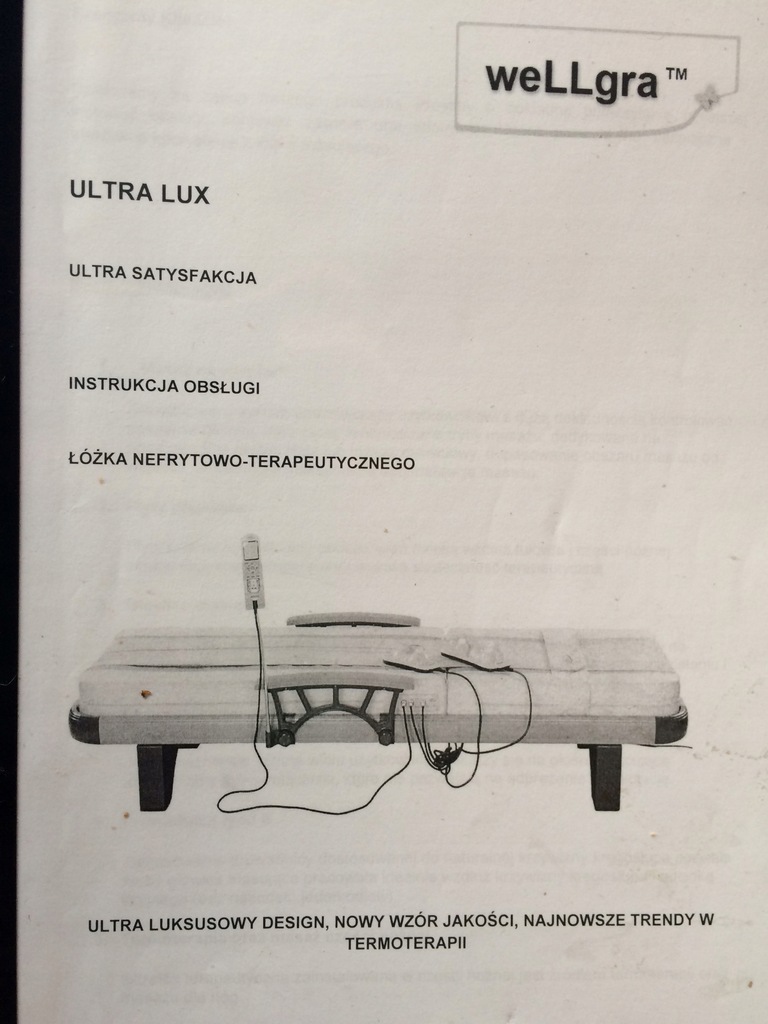 Łóżko nefrytowe Wellgra Ultra Lux PRAWIE NOWE!