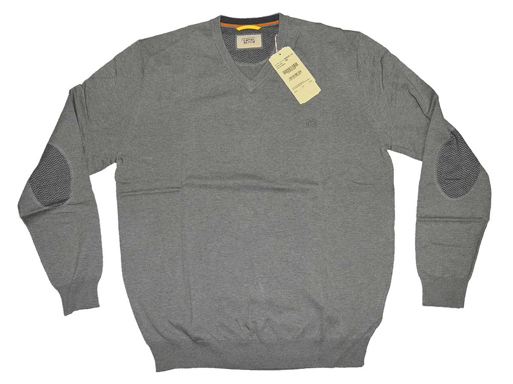 CAMEL ACTIVE ŁATY sweter V-NECK 634015/31 XXL