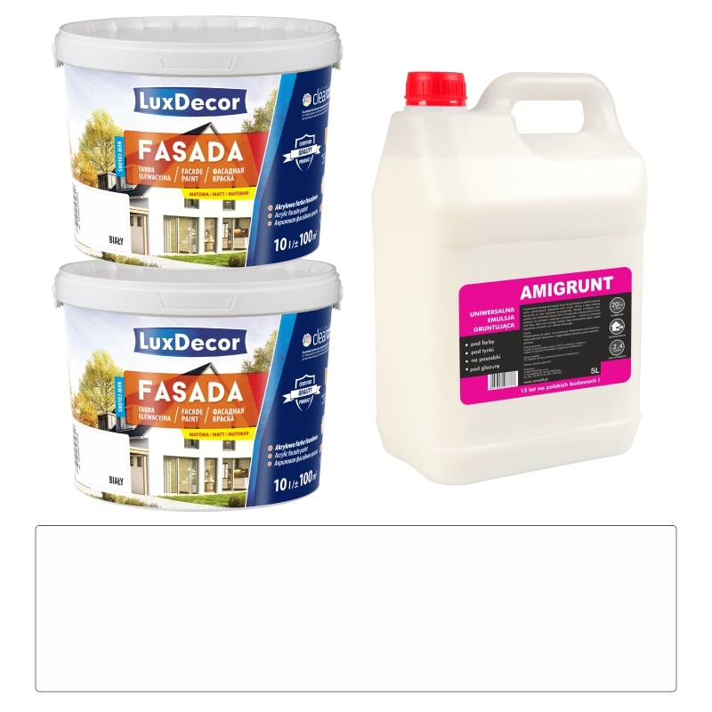FARBA ELEWACYJNA FASADOWA 20L BIAŁY + GRUNT 5L