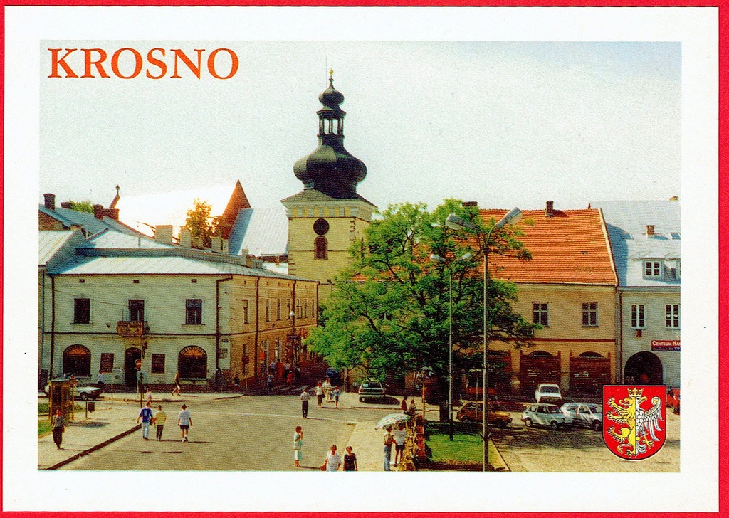 Krosno - fragment Rynku z wieżą farną - 1999 rok