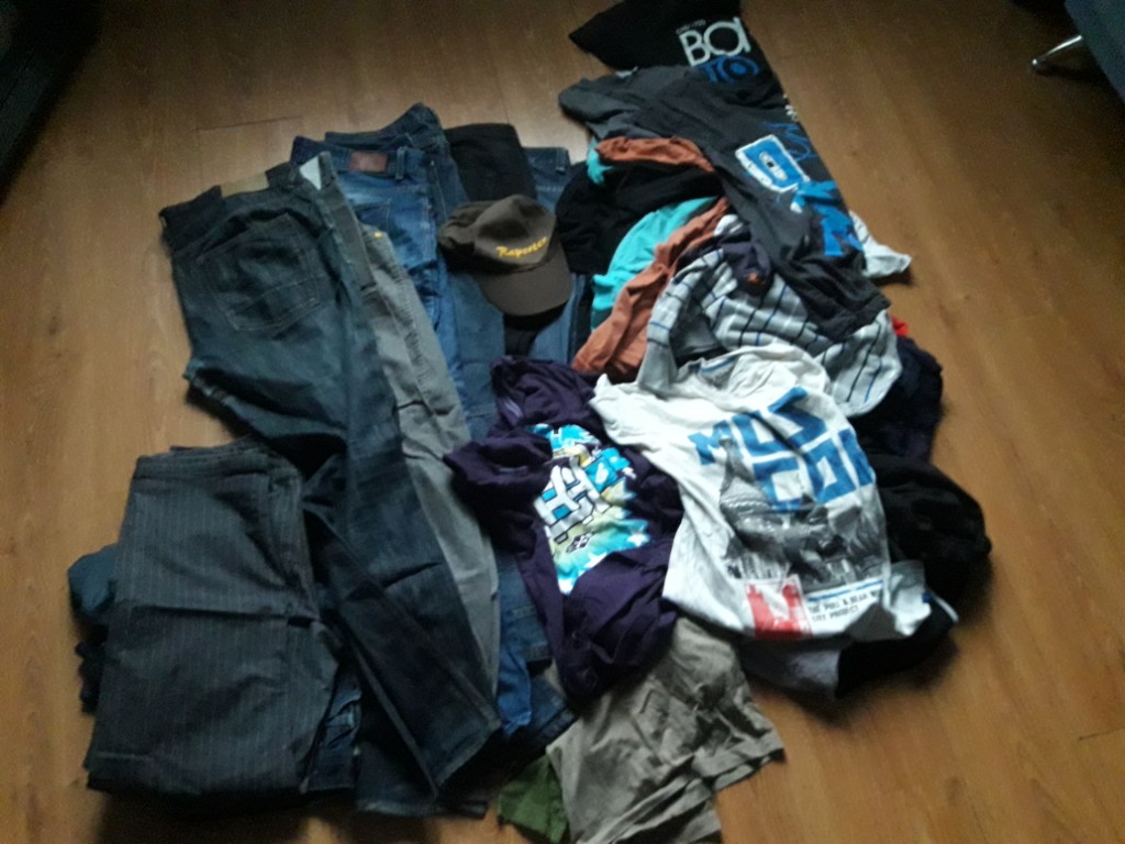 Duży zestaw męskich ubrań M-XL spodnie koszulki