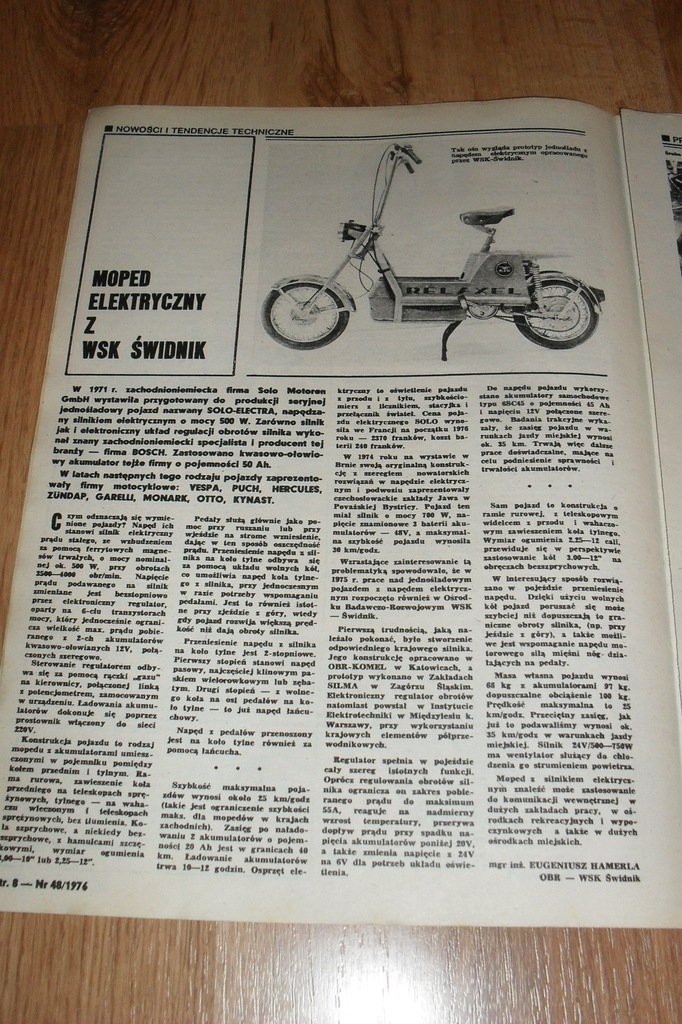 Motorynka WSK ŚWIDNIK prototyp  KOMAR / Motor 1976