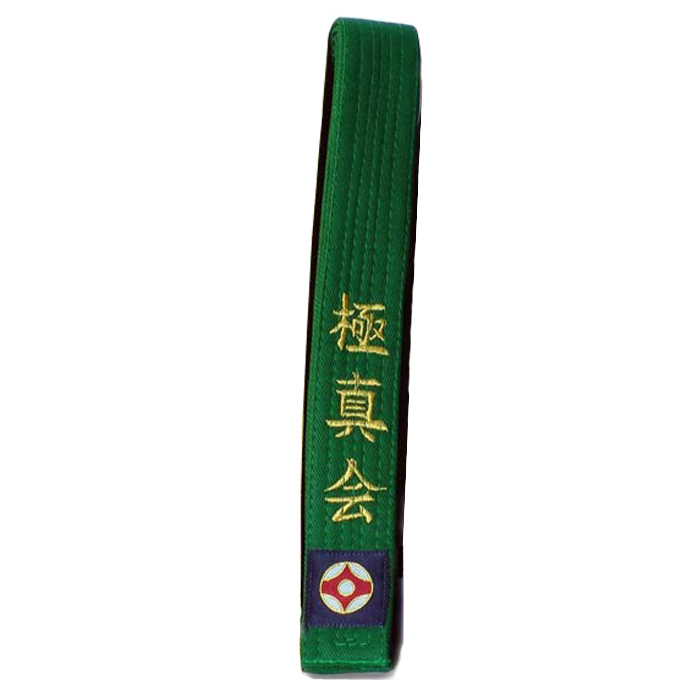 Pas do Kimona Karate napis KYOKUSHIN zielony 260cm - 7258803603
