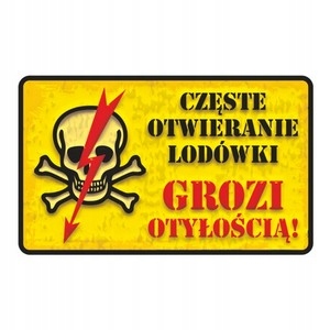 Częste otwieranie lodówki grozi otyłością naklejka