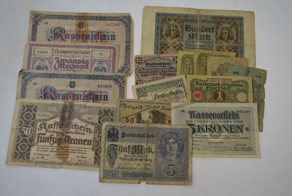 Stare banknoty zestaw 22 sztuk od 1zł i BCM