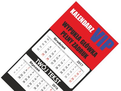 KALENDARZE TRÓJDZIELNE 100SZT VIP GŁÓWKA PROJEKT