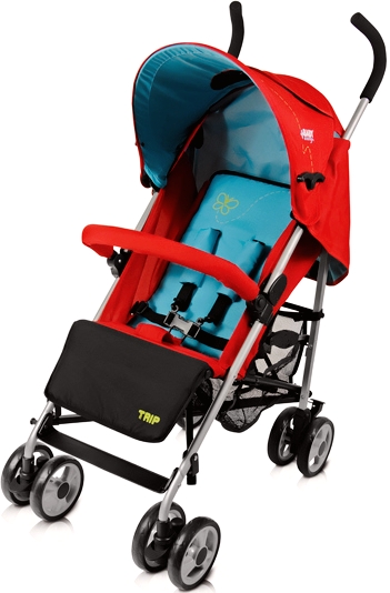Wózek spacerówka TRIP czerwono-nieb. Baby Design