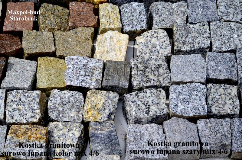 Kostka Granitowa Brukowa Łupana Kolor 4/6 Żuromin