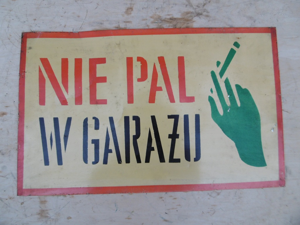 TABLICA BHP PRL NIE PAL W GARAŻU JUNAK WSK SHL BMW