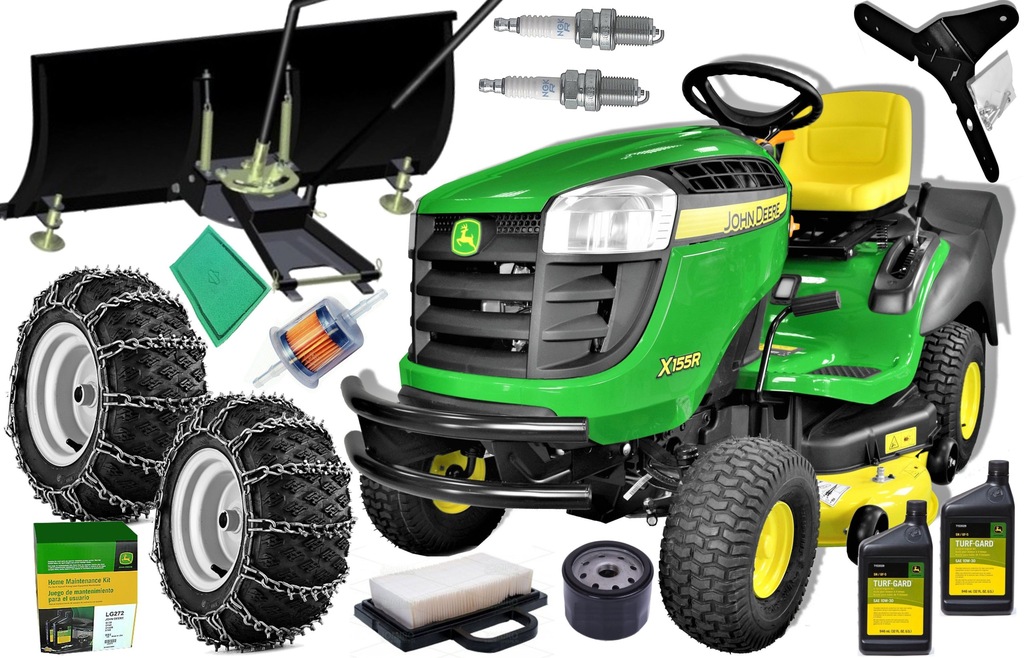 Traktorek kosiarka John Deere X155R + ZIMA PREMIUM