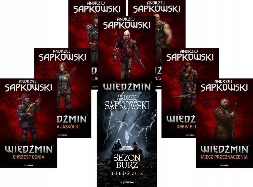 WIEDŹMIN KOMPLET TOMY 1-7+SEZON BURZ - Andrzej Sap