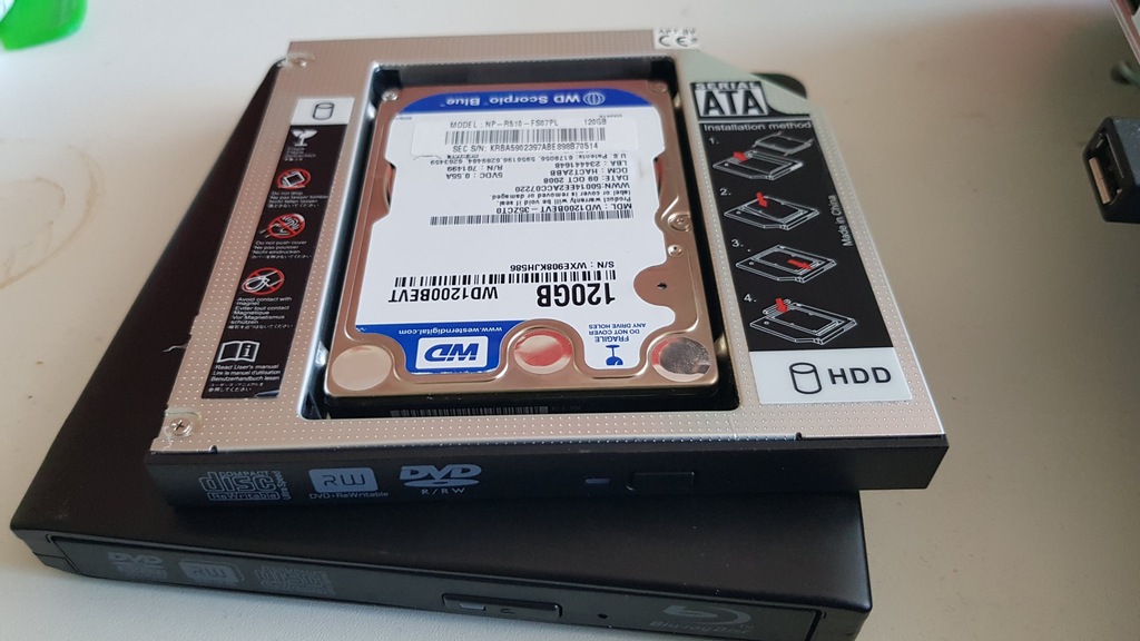 Zewnętrzny Bluray BDROM z dyskiem HDD 120GB USB3 7426417294