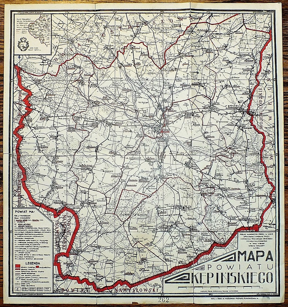 KĘPNO i OKOLICE :: mapa powiatu : 1930