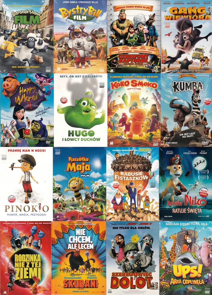 BAJKI 16 DVD + 16 KSIĄŻECZEK - FOLIA - DUBBING