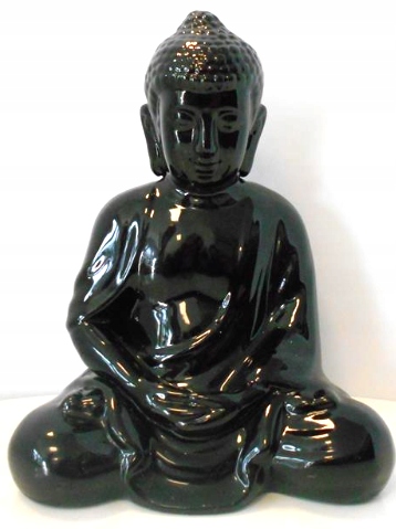 BUDDA FIGURKA BUDDY CERAMICZNY CZARNY POSĄG 37x27