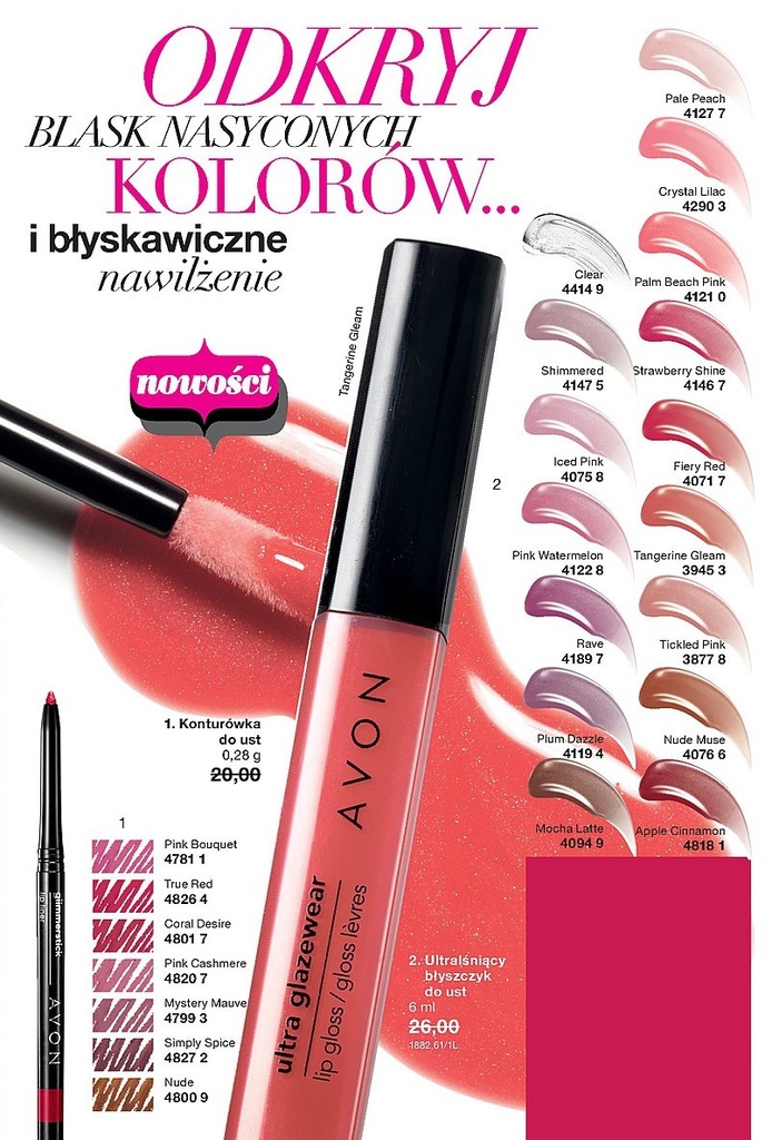 Błyszczyk do ust TRUE Colour  tickled pink Avon
