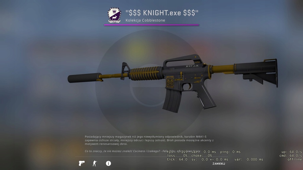 M4A1S Rycerz knight CSGO Counter Strike SKIN