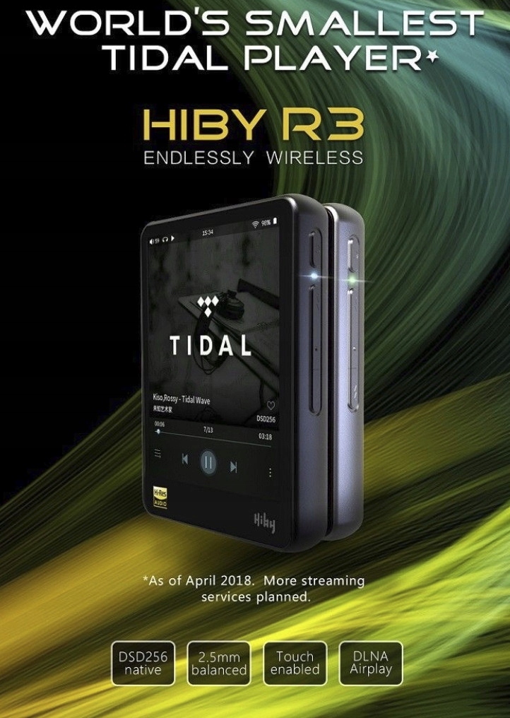 HIBY R3 Tidal AirPlay DLNA DSD256 WiFi BT aptX IPS