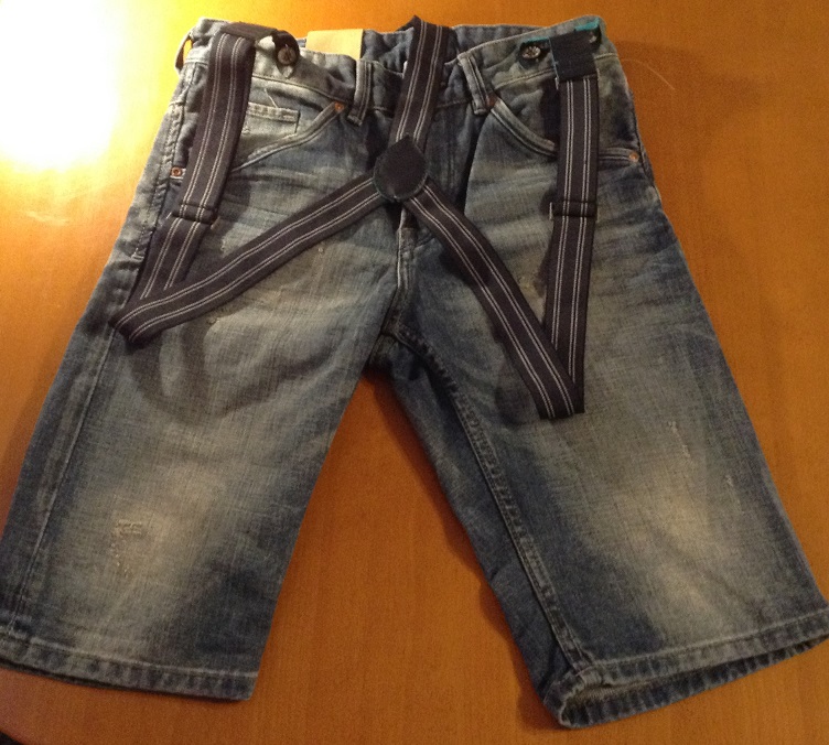H&M spodenki jeans z szelkami, r. 140, nowe