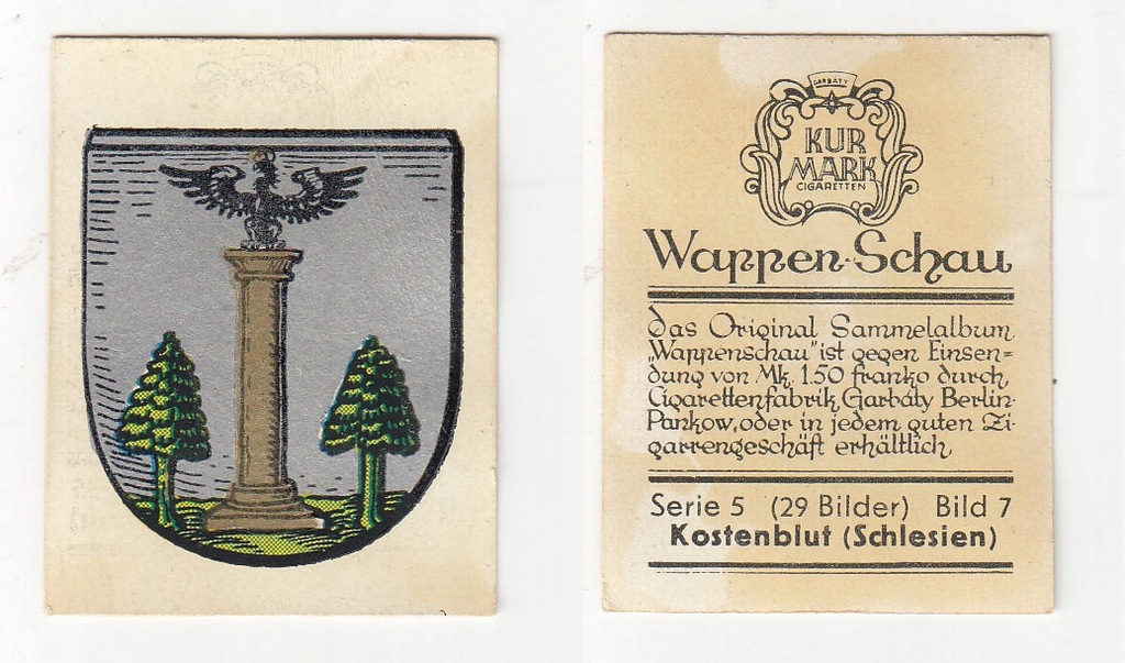 Znaczek herb - Kostomłoty, Kostenblut Schl. -261