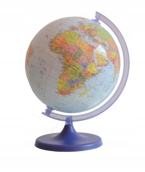 Globus polityczny świata o średnicy 220mm.
