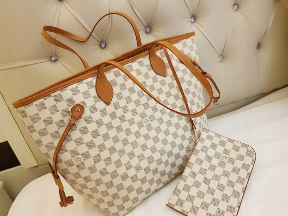 Torebka Shopping Bag Neverfull Louis Vuitton Azur - 7611662736 - oficjalne  archiwum Allegro