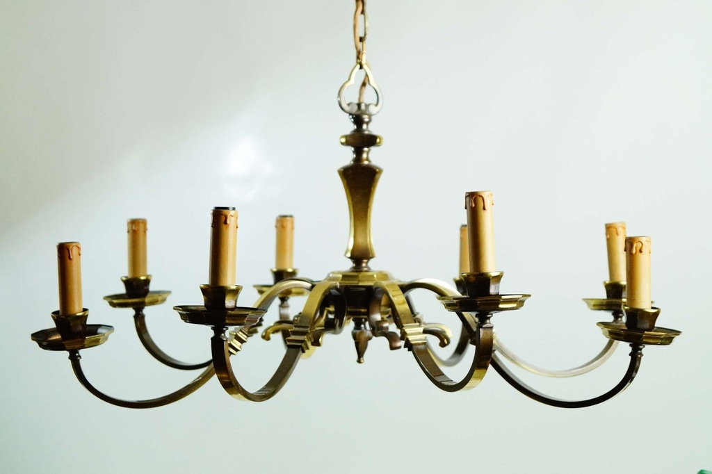 ŁADNY MOSIĘŻNY ŻYRANDOL LAMPA PAJĄK - WISZĄCA