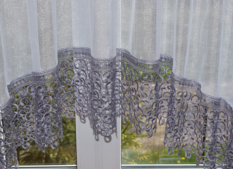GOTOWA FIRANA SZRON gipiura 30cm SZARA łuk 400x160
