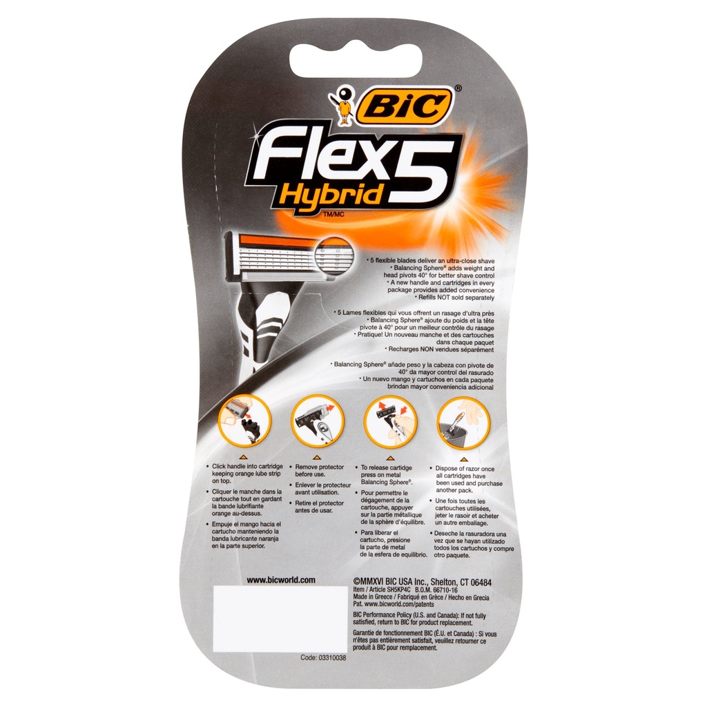 Maszynki BIC Flex 5 Hybrid USA 4-pak / 4 szt. - 7273926030 - oficjalne ...