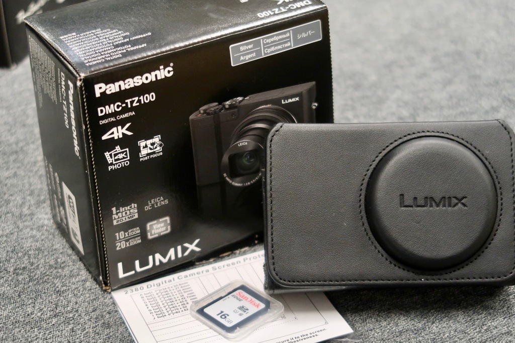 PANASONIC Lumix DMC-TZ100 4K SREBRNY GRATISY GWAR.